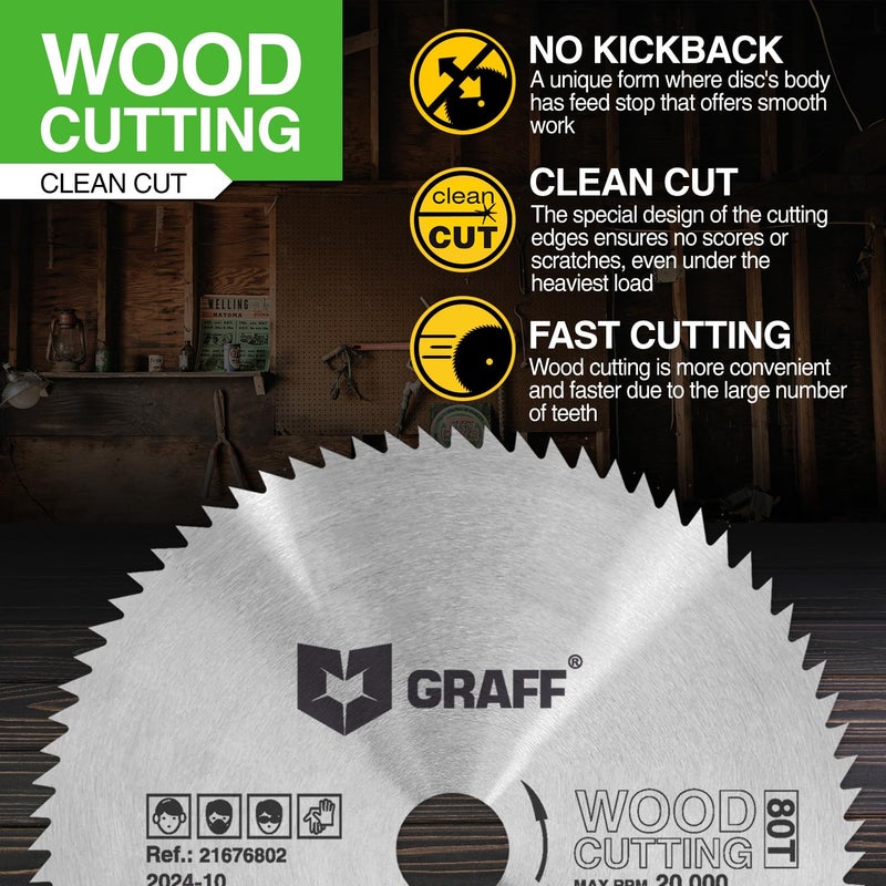GRAFF 3 Inch Circular Saw Blade Set for Wood, Plywood, Laminate, Drywall, Plastic – 80T Wood Cutting Disc with 3/8 Inch Arbor from - Image 4